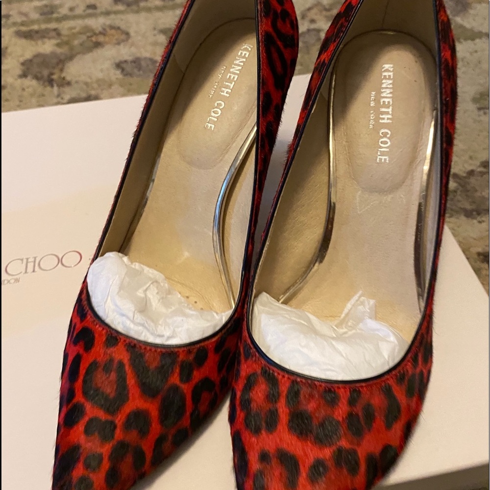 Kenneth Cole Riley  Red  calf hair pointed Animal Print